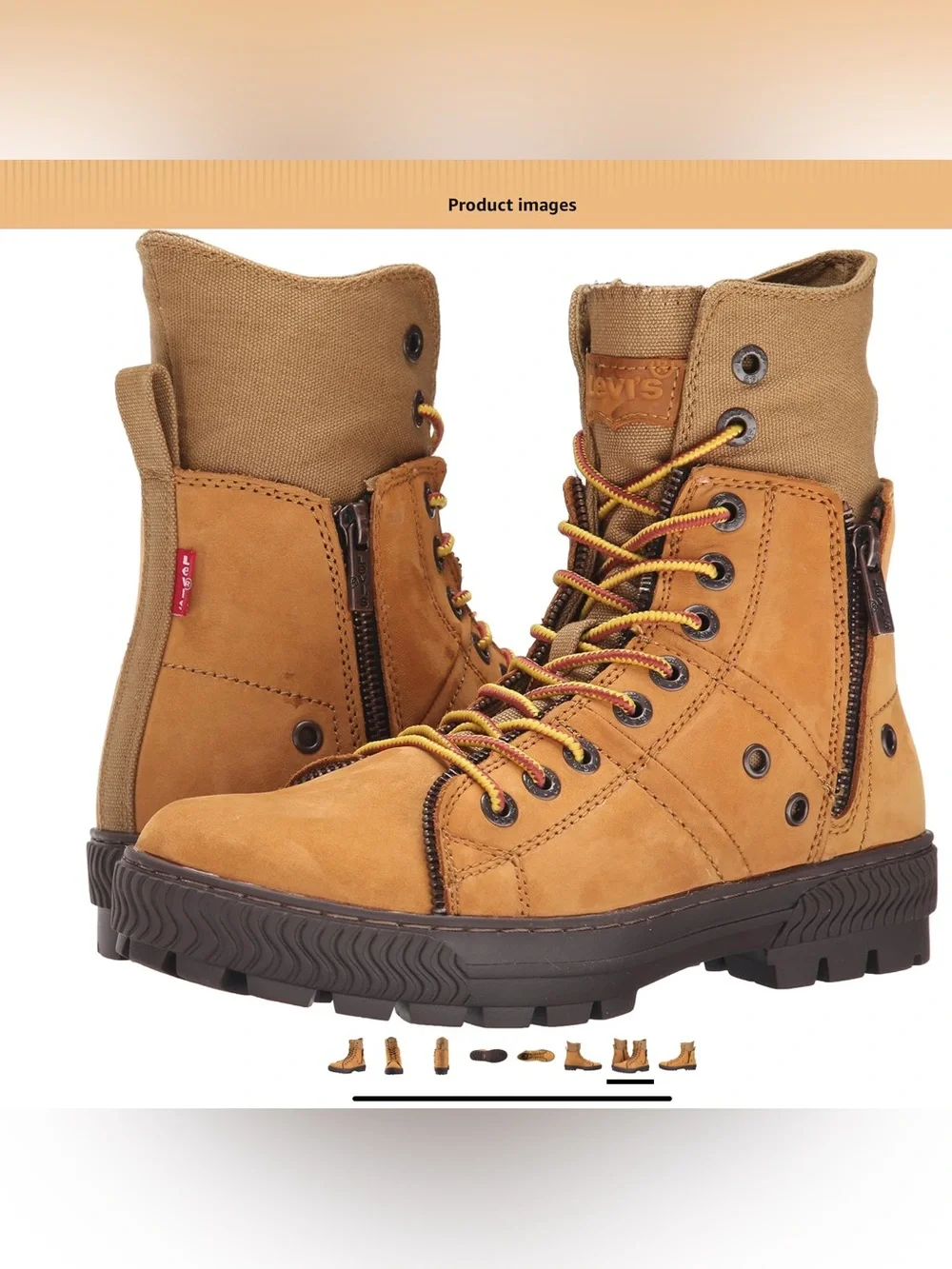 Levis Men's Sahara Nubuck Canvas Engineer Boot New